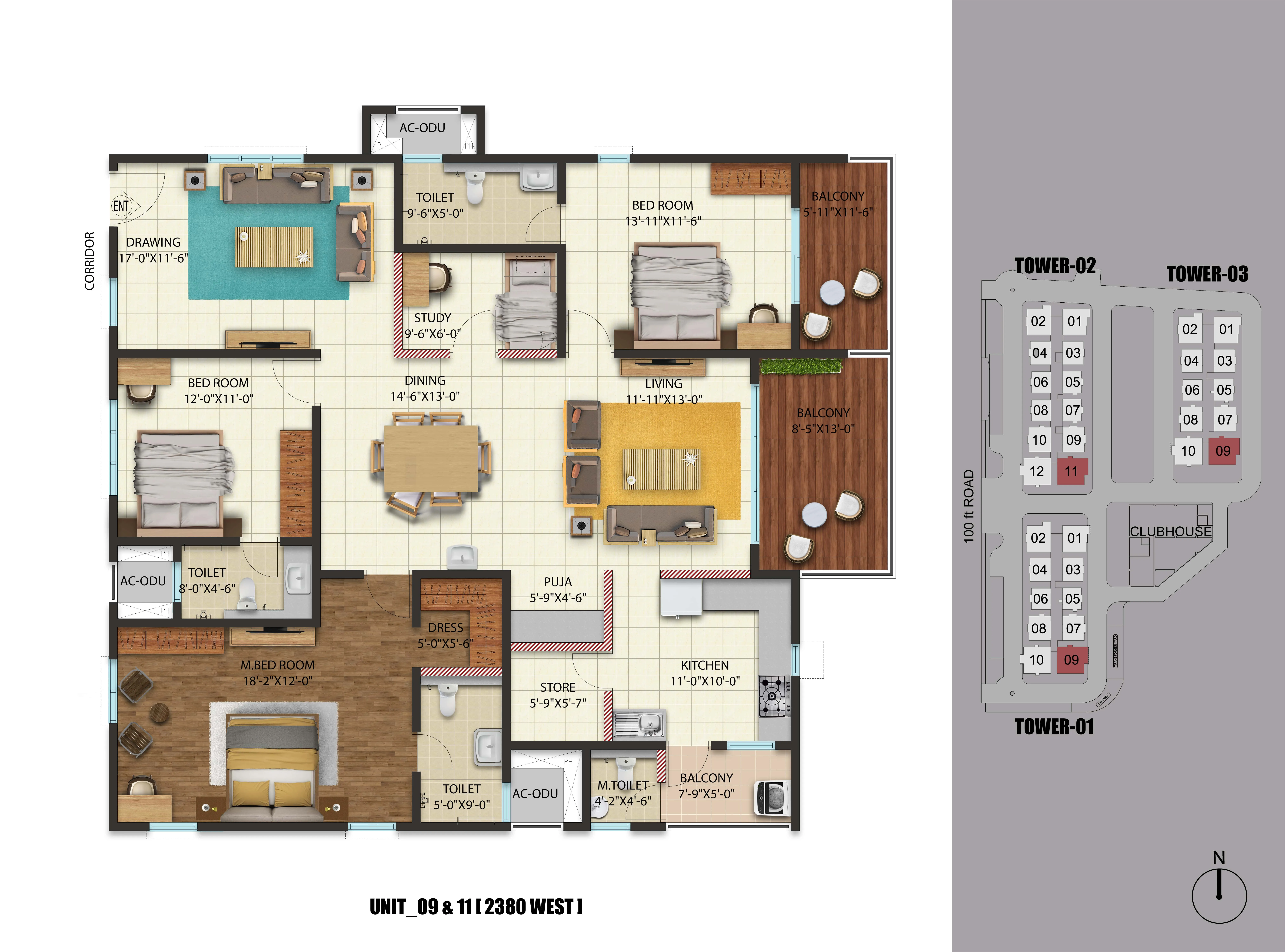 2380 West Facing Floor Plan Cybercity