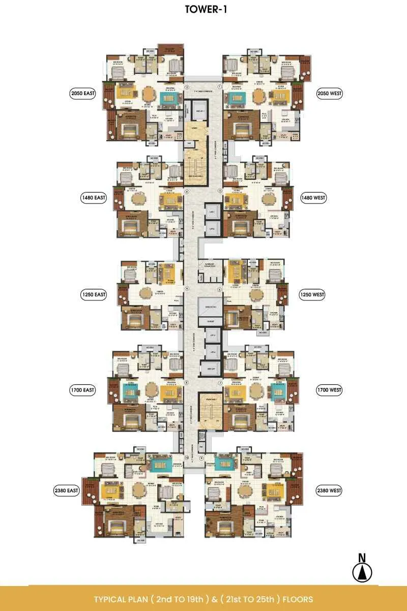 Tower 1 Floor Plan Top View